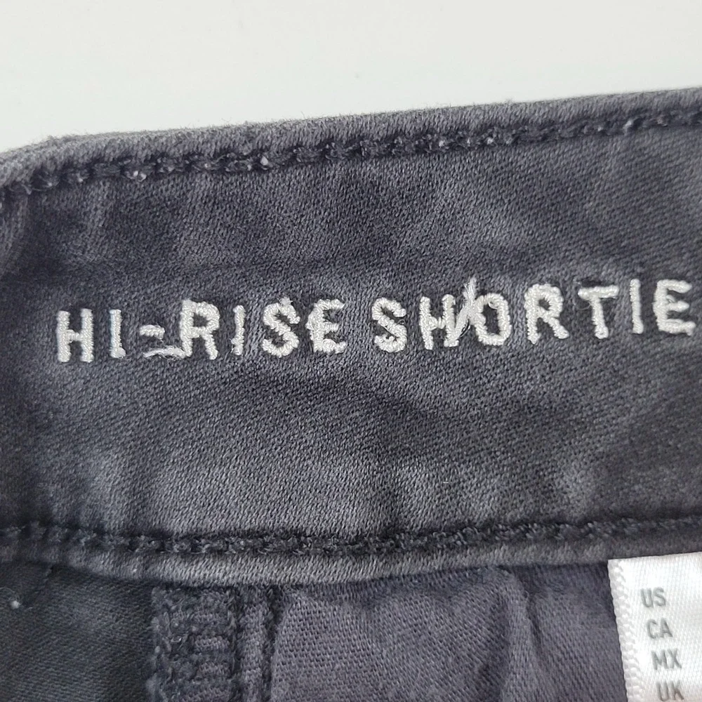 American Eagle Hi-Rise Shortie Women 2 Black Excellent Super Super Stretch Denim